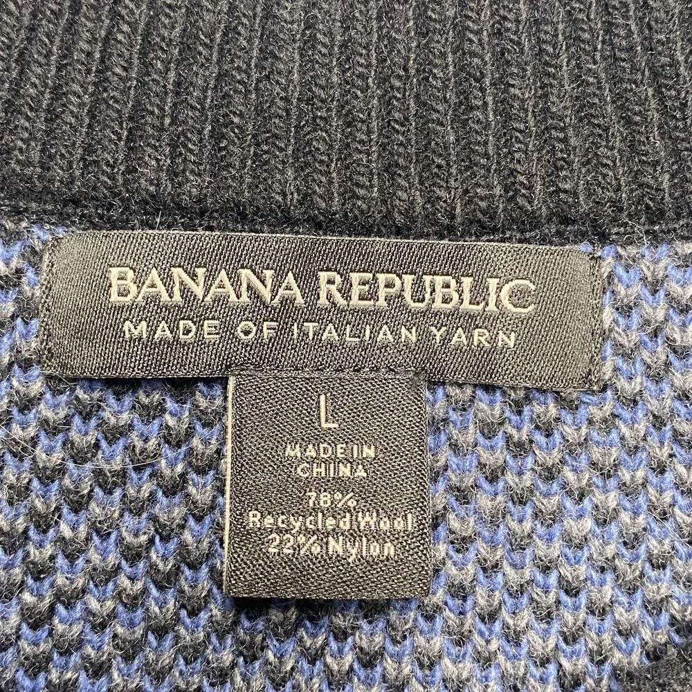 Banana‎ Republic Sweater Mens Large Multicolor Crew Neck Tight-Knit Pullover